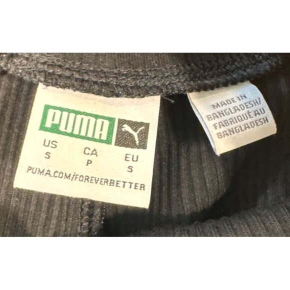 Puma Ribbed Compression Shorts Black Racerback Logo Women's Small - Picture 5 of 6